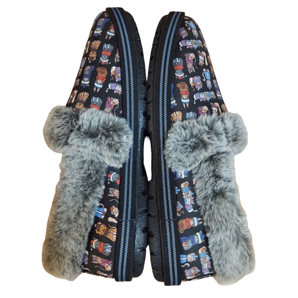 Bobs For Cats From Skechers Winter Cat Faux Fur Lined Vegan Memory Foam Slippers - Picture 8 of 14